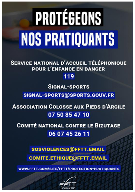Protegeons nos pratiquants