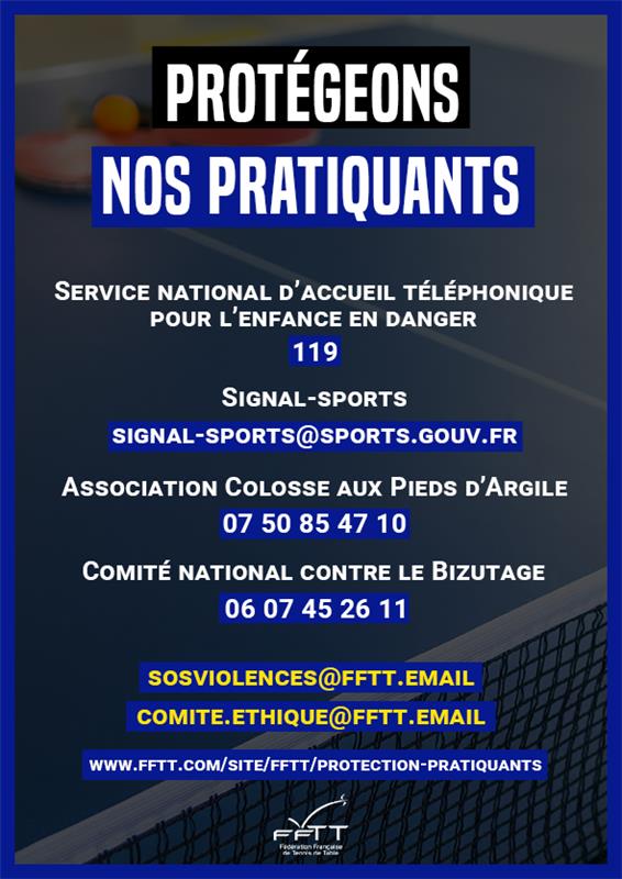 Protegeons nos pratiquants
